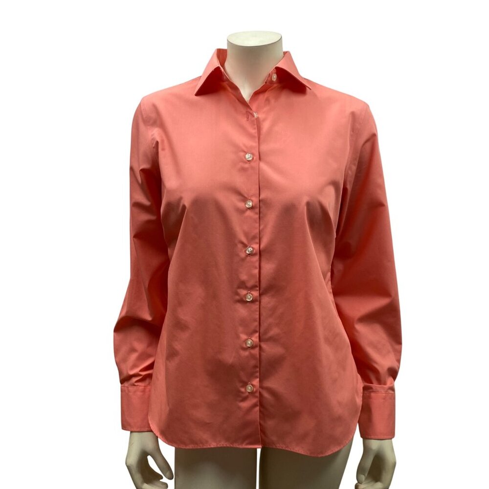 Lands End Womens Wrinkle-Free Broadcloth Shirt Size 8